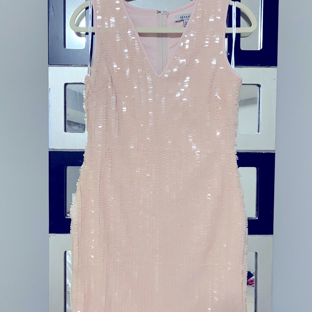 Papaya Beaded Dress